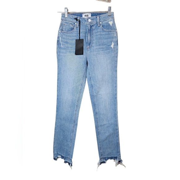 Paige Sarah Slim Ripped Hem in Mako Distressed NWT - Picture 3 of 9